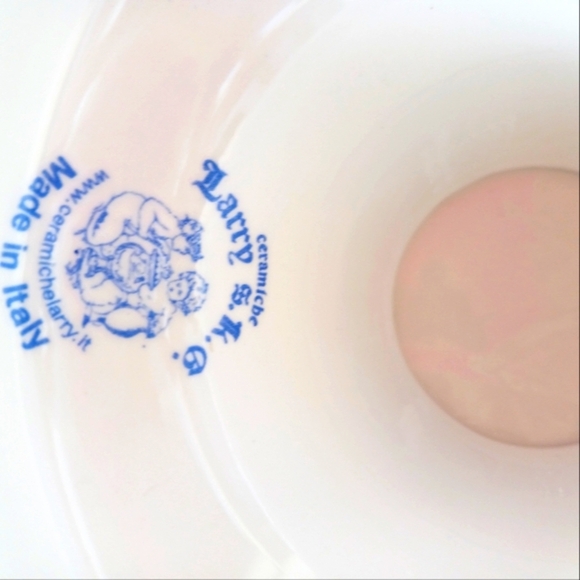 Italian Pottery Colorful Fruit and Floral Ceramic Footed Bowl Made Italy - Picture 5 of 14